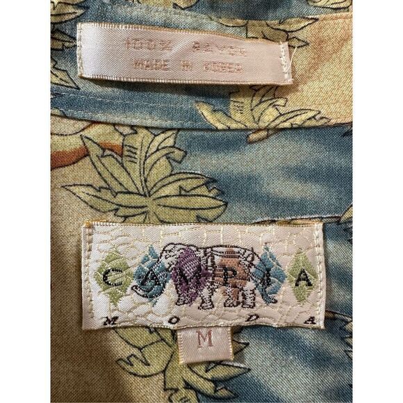 Campia Moda men’s 100% rayon Hawaiian short sleeve button shirt size M. #42-1061 - Picture 3 of 7